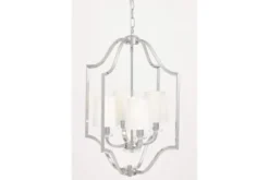 Lampadario moderno bianco e cromato con cristalli ORLANDO W4