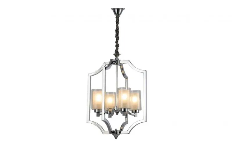 Lampadario moderno con gabbia cromata VIGATTO W4