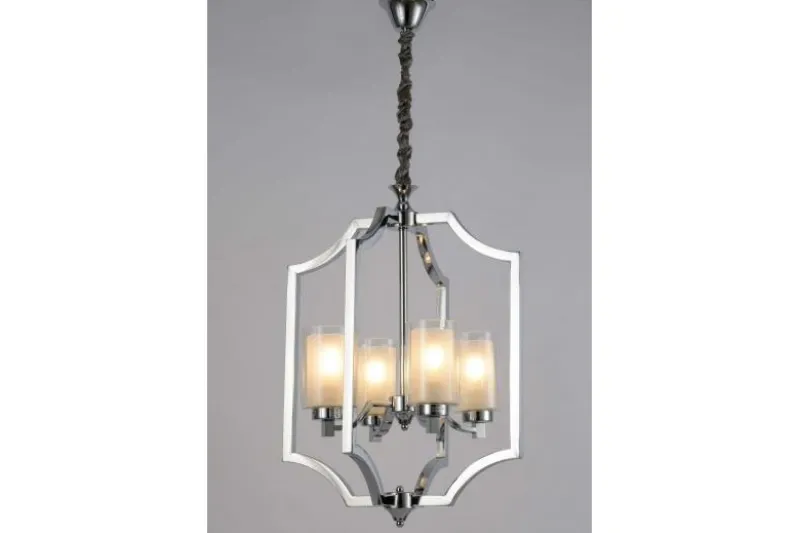 Lampadario moderno con gabbia cromata VIGATTO W4