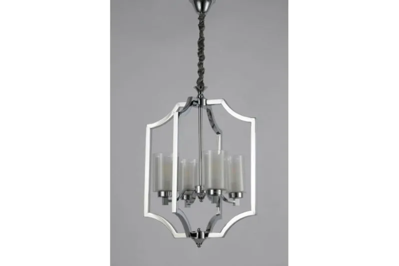 Lampadario moderno con gabbia cromata VIGATTO W4