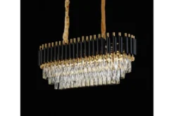 Lampadario moderno cristalli ellittico nero e oro MAZINI PRO