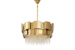 LAMPADARIO MODERNO CRISTALLO ORO DIONA D60