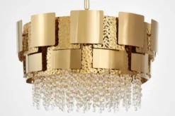 LAMPADARIO MODERNO CRISTALLO ORO DIONA D60