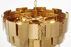 LAMPADARIO MODERNO CRISTALLO ORO DIONA D60