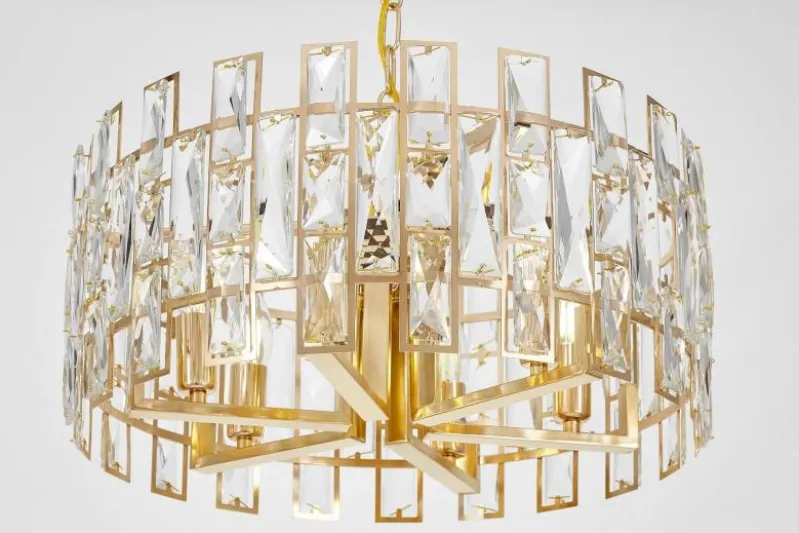 LAMPADARIO MODERNO CRISTALLO ORO FIORINA D50