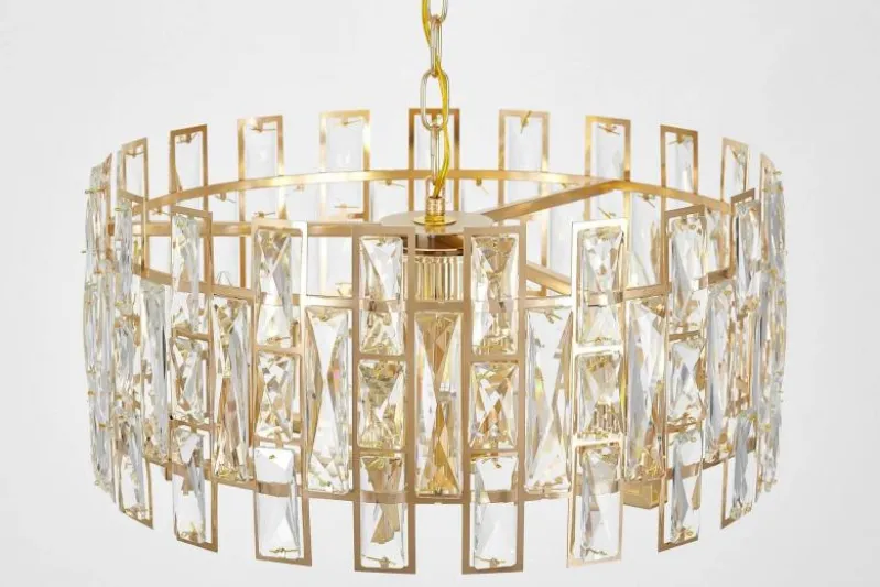 LAMPADARIO MODERNO CRISTALLO ORO FIORINA D50