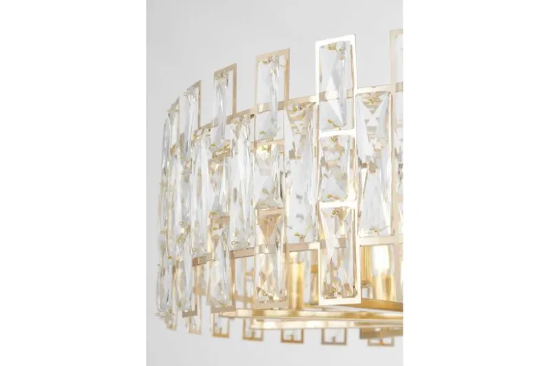 LAMPADARIO MODERNO CRISTALLO ORO FIORINA D80