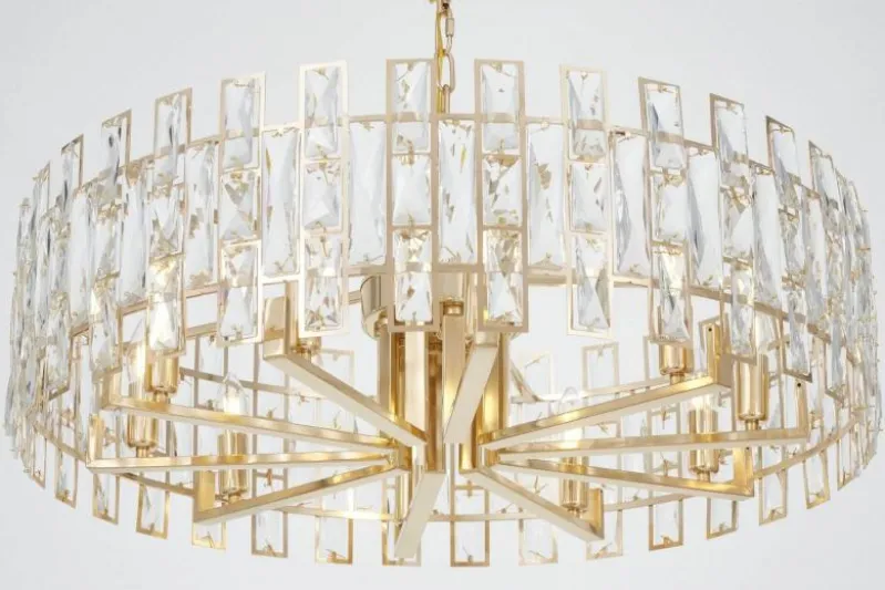 LAMPADARIO MODERNO CRISTALLO ORO FIORINA D80