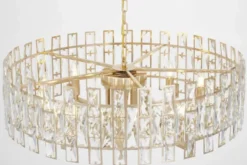 LAMPADARIO MODERNO CRISTALLO ORO FIORINA D80