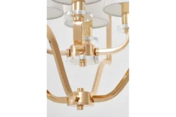 Lampadario moderno dorato con paralumi bianchi in tessuto ORLANDO W4
