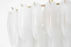 LAMPADARIO MODERNO IN CRISTALLO BIANCO E ORO CAVALINI D50