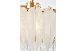 LAMPADARIO MODERNO IN CRISTALLO BIANCO E ORO CAVALINI D30