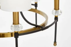 LAMPADARIO MODERNO IN CRISTALLO NERO E OTTONE RODEZIO W6