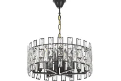 LAMPADARIO MODERNO IN CRISTALLO NERO FIORINA D50