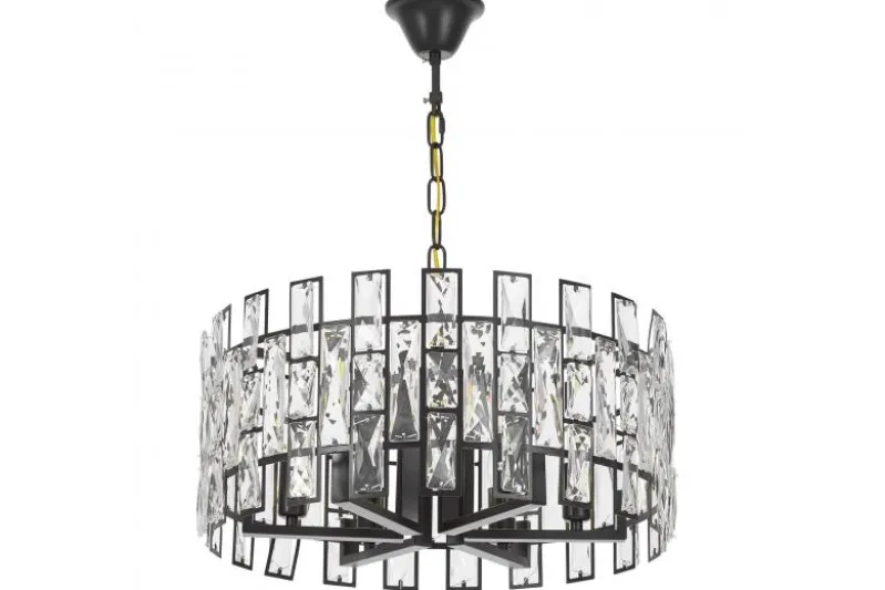 LAMPADARIO MODERNO IN CRISTALLO NERO FIORINA D50