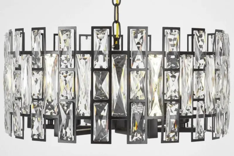 LAMPADARIO MODERNO IN CRISTALLO NERO FIORINA D50