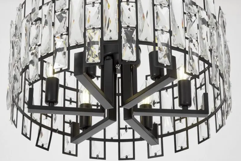 LAMPADARIO MODERNO IN CRISTALLO NERO FIORINA D50