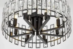 LAMPADARIO MODERNO IN CRISTALLO NERO FIORINA D60