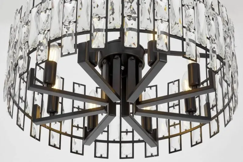LAMPADARIO MODERNO IN CRISTALLO NERO FIORINA D60