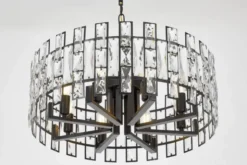 LAMPADARIO MODERNO IN CRISTALLO NERO FIORINA D60