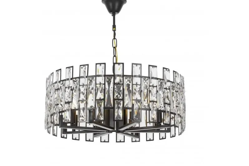 LAMPADARIO MODERNO IN CRISTALLO NERO FIORINA D60