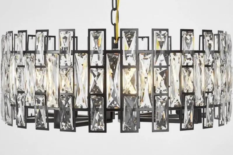 LAMPADARIO MODERNO IN CRISTALLO NERO FIORINA D60
