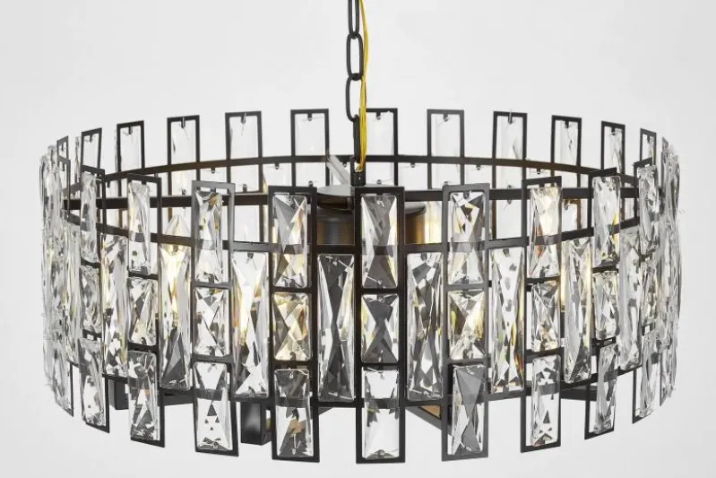 LAMPADARIO MODERNO IN CRISTALLO NERO FIORINA D60