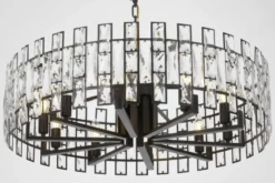 LAMPADARIO MODERNO IN CRISTALLO NERO FIORINA D80