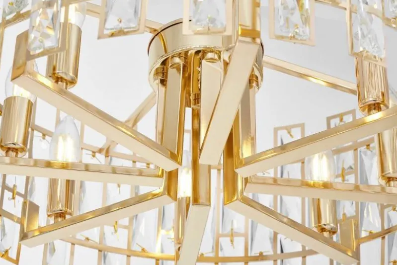 LAMPADARIO MODERNO IN CRISTALLO ORO FIORINA D60