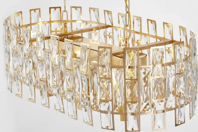 LAMPADARIO MODERNO IN CRISTALLO ORO FIORINA D70 PRO