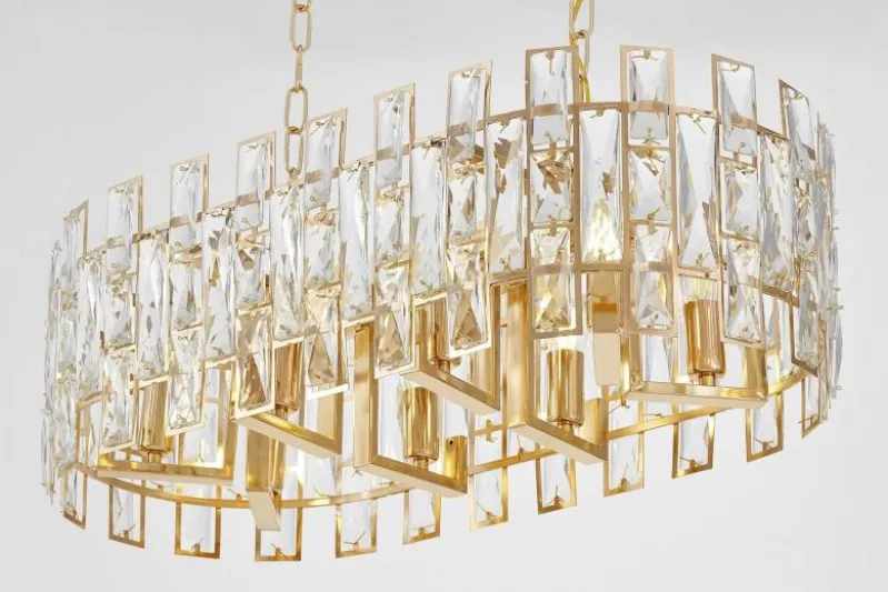 LAMPADARIO MODERNO IN CRISTALLO ORO FIORINA D70 PRO