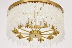 Lampadario moderno ottone con cristalli BALMENA D60