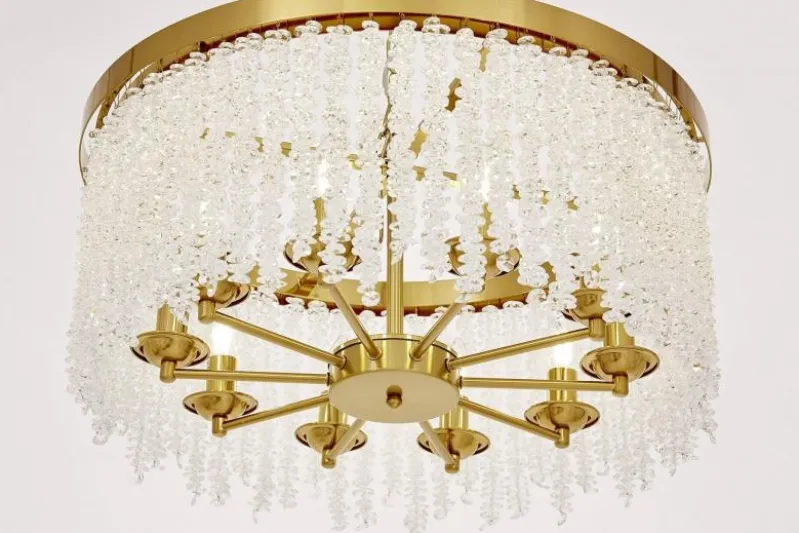 Lampadario moderno ottone con cristalli BALMENA D60