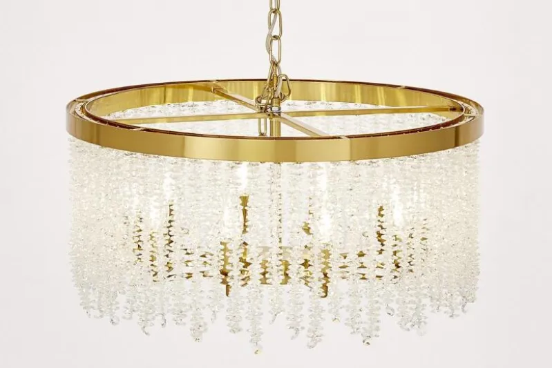 Lampadario moderno ottone con cristalli BALMENA D60