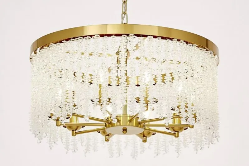 Lampadario moderno ottone con cristalli BALMENA D60