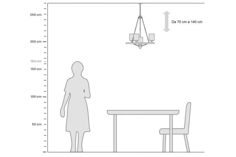 Lampadario moderno ottone 4 luci SANTINI W4