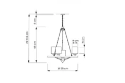 Lampadario moderno ottone 4 luci SANTINI W4