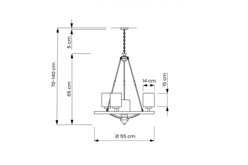 Lampadario moderno ottone 4 luci SANTINI W4