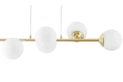 Lampadario oro con piastra 6 sfere FINO W6