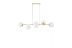 Lampadario oro con piastra 6 sfere FINO W6