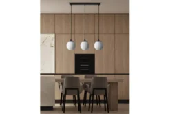 Lampadario pendente nero 3 punti luce a sfera FINO W3