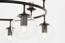 Lampadario rotondo nero con sfere trasparenti CEREDO NEO W10