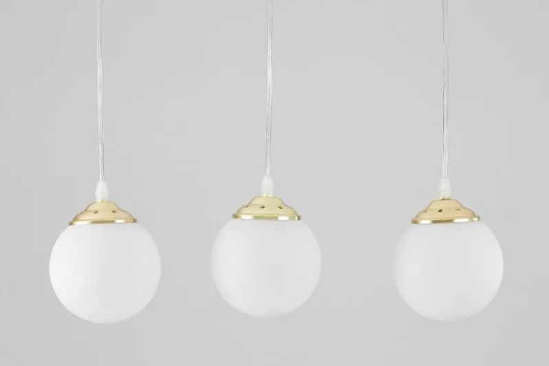 Lampadario tre sfere a sospensione oro FINO W3
