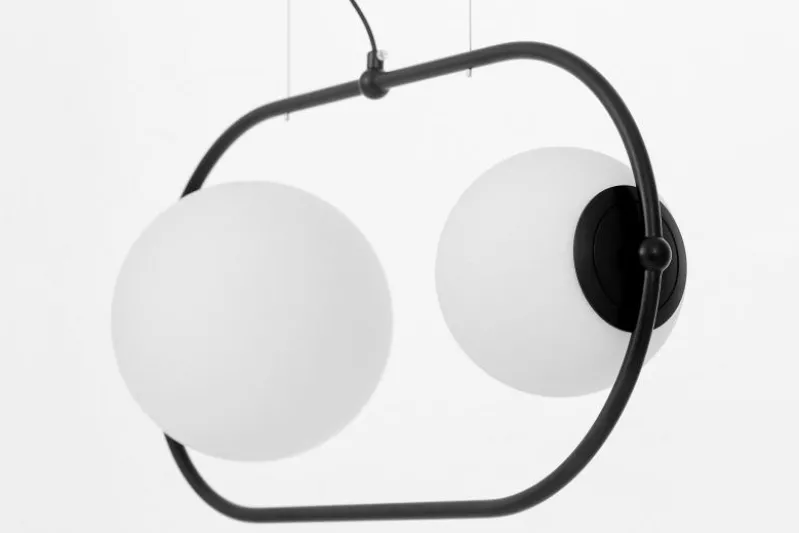 Lampada sospensione due sfere nera PANARI PRO
