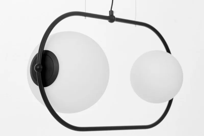 Lampada sospensione due sfere nera PANARI PRO