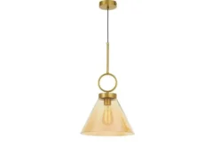 Lampada vetro ambra moderna a sospensione FERMINI