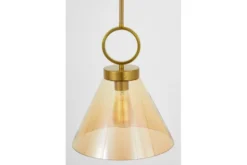 Lampada vetro ambra moderna a sospensione FERMINI