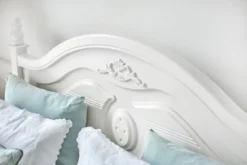 Letto alla francese in legno bianco provenzale bianco 140x200 Princess 886