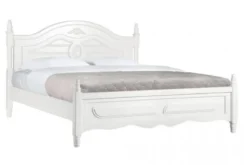 Letto alla francese in legno bianco provenzale bianco 140x200 Princess 886