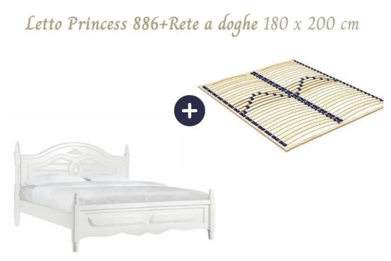Letto Bianco 180 x 200 Princess 886 colore Bianco